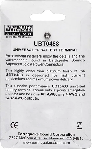 Miniatura 8 de Earthquake Sound UBT0488 Terminal de batería de calibre 0/4/8/8/8 universal chapado en platino positivo o negativo