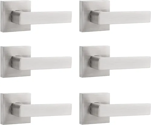 Miniatura 8 de Probrico Palancas Medias Ficticias Negro Mate, Pomos de Puerta Cuadrados que No Giran para Puertas de Mano Izquierda o Derecha, Manija de Puerta