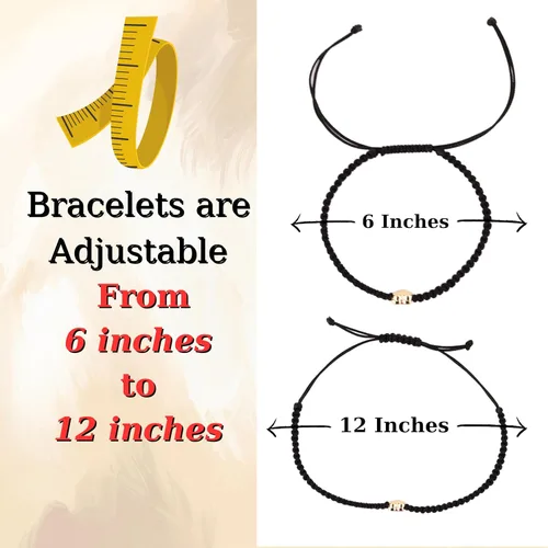 Miniatura 5 de 2 pulseras a juego de color rojo y negro para mejores amigos y parejas, regalo para ella, él, cumpleaños, novio, novia, mejores amistades