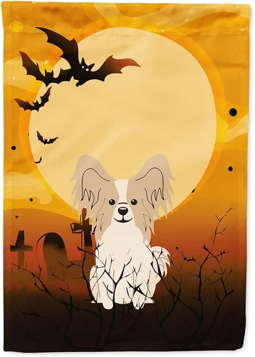 Miniatura 115 de Caroline's Treasures BB4307GF - Bandera de Halloween Airedale para jardín, bandera decorativa para patio exterior, obras de arte de patio, macizos