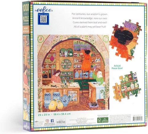 Miniatura 3 de eeBoo Rompecabezas de 1000 piezas, rompecabezas de boticario antiguo para adultos, cuadrado de 23 x 23 pulgadas, fabricado con tablero reciclado
