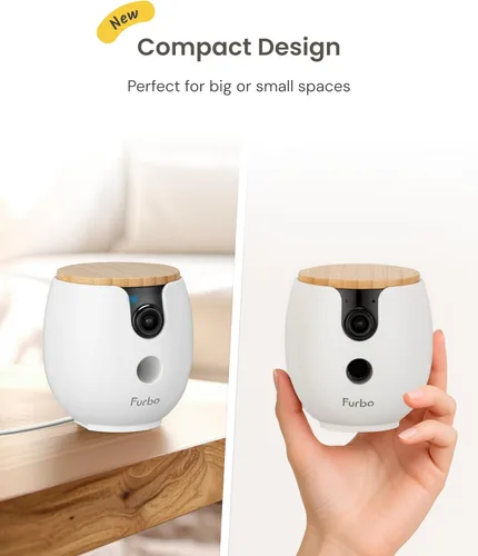 Miniatura 8 de Furbo Mini 360° [Nuevo] Cámara para mascotas 2K QHD: Dispensador de premios giratorio para perros y gatos con aplicación para teléfono, cámara