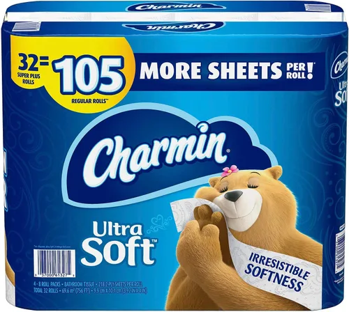 Miniatura 22 de Charmin Papel higiénico ultra suave, 24 megarrollos de papel de baño = 96 rollos regulares
