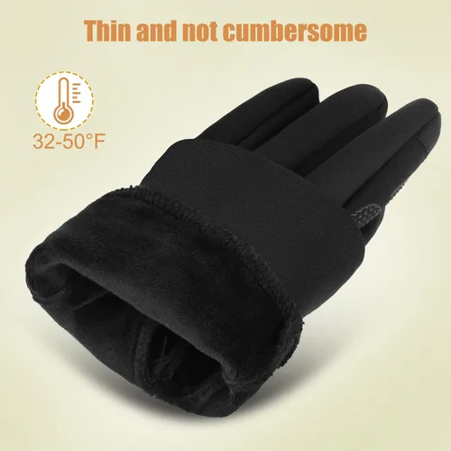 Miniatura 2 de ihuan Guantes de invierno cálidos para correr para mujeres y hombres, dedos súper sensibles para pantalla táctil para clima frío, guantes delgados