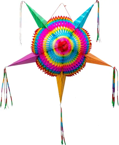 Piñata mexicana (grande de 32 pulgadas) – Piñata grande plegable hecha a mano auténtica para fiesta de cumpleaños – Piñatas para cumpleaños años –