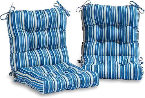 Miniatura 33 de South Pine Porch Juego de 2 cojines para asiento y respaldo para exteriores, color gris a rayas, 2 unidades Canopy Stripe Gris