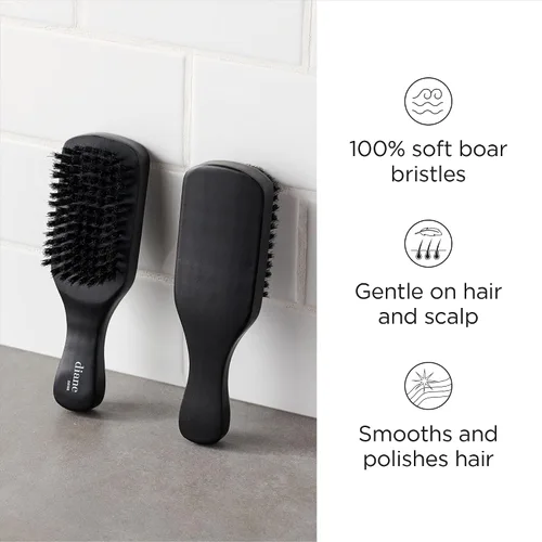 Miniatura 2 de Diane Cepillo de cerdas de jabalí 100% para ondas y alisado, desenredante de cabello fino a mediano para hombres y mujeres, restaurador de brillo