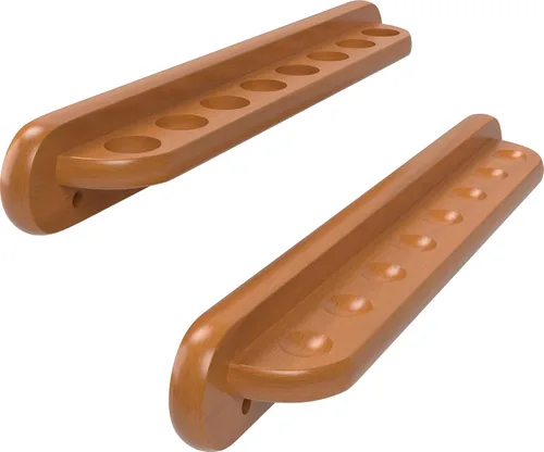 Miniatura 7 de Viper 2 piezas tradicional montado en la pared de roble macizo/taco de billar/billar, capacidad para 8 tacos