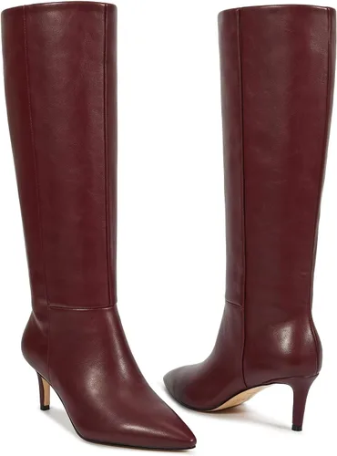 Miniatura 53 de wetkiss Botas altas hasta la rodilla para mujer, con tacón de gatito y diseño de punta puntiaguda, clásicas y sexys