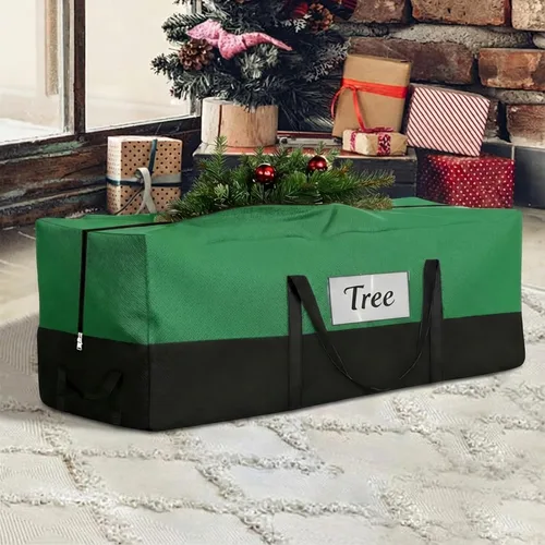 Bolsa de almacenamiento para árbol de Navidad - Se adapta a árboles artificiales de hasta 8 pies de alto - Bolsa de almacenamiento festivo Verde