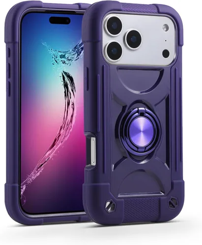 Miniatura 91 de MARKILL Funda compatible con iPhone Air de 6.5 pulgadas 2025 con soporte de anillo giratorio de 360 grados, protección contra caídas de grado