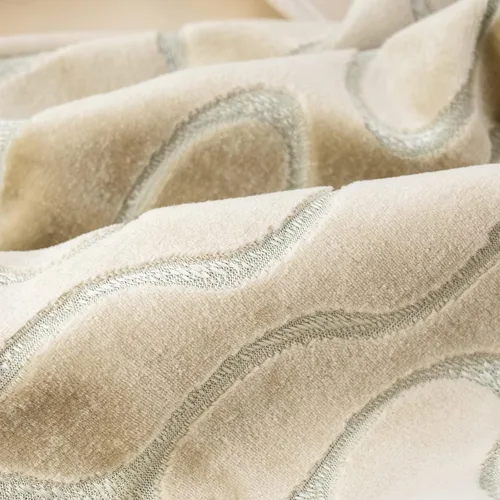 Miniatura 3 de Yangest Funda de Almohada Decorativa Cuadrada Beige de Terciopelo Ondulado, Funda de Cojín Moderna con Cremallera para Sofá, Sofá de Dos Plazas
