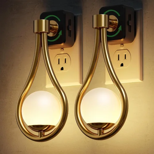 Miniatura 26 de Luz nocturna para enchufar en la pared, regulable, con sensor crepuscular, 3 colores de luz, blanco suave, blanco frío y ámbar, brillo ajustable