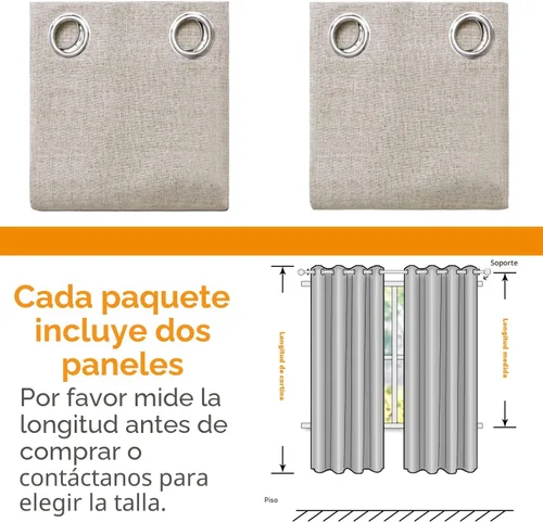 Miniatura 8 de YoungsTex - Cortinas opacas de lino de 63 pulgadas de largo, con ojales, aislamiento térmico, cortinas opacas para sala, cortinas de oscurecimiento
