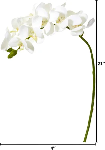 Miniatura 2 de Nearly Natural Flor artificial de orquídea Phalaenopsis de 21 pulgadas (juego de 6)