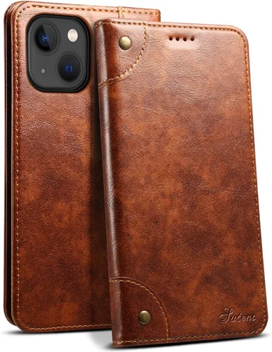 Miniatura 11 de SINIANL Funda compatible con iPhone 15, funda de piel azul con soporte magnético, soporte para tarjetas de crédito, funda tipo cartera
