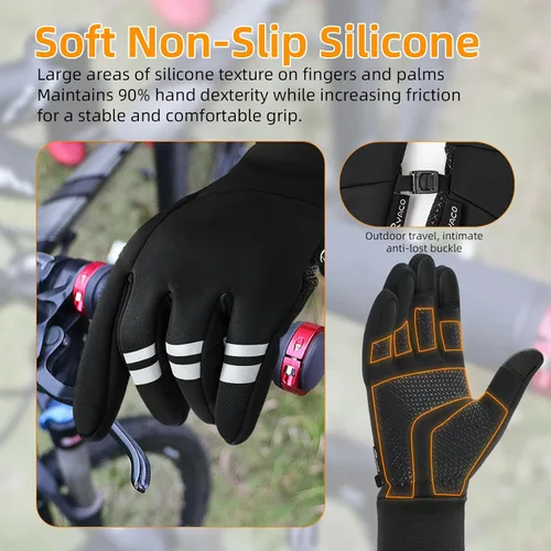 Miniatura 5 de Ryaco Guantes térmicos de invierno para hombres y mujeres, guantes cálidos con aislamiento para clima frío, impermeables, pantalla táctil