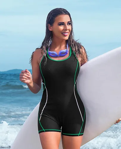 Miniatura 3 de beautyin Traje de baño deportivo de una pieza para mujer, con espalda cruzada