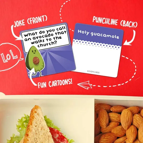 Miniatura 2 de 300 tarjetas de broma para niños – Notas para la lonchera – Tarjetas motivacionales inspiradoras para niños – Chistes y juegos de palabras