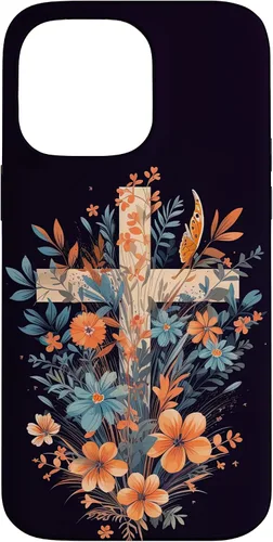 Miniatura 21 de Boho Floral Christian Cross Jesus God Wild Flower Women Case for iPhone 16