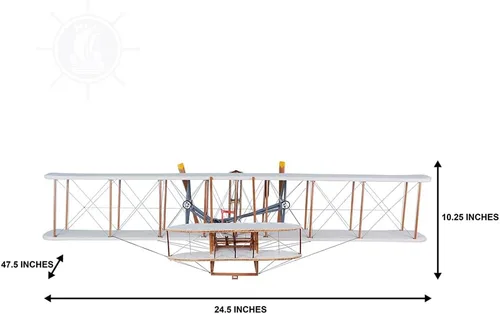 Miniatura 11 de Old Modern Handicrafts 1903 Wright Brother Flyer - Escala 1:10 - Modelo de avión - Modelo de avión de madera de calidad de museo para el hogar