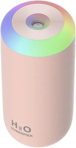 Mini Humidificador, Humidificador Pequeño de 350ml para Dormitorio, Escritorio, Portátil, de Viaje, para Plantas (Rosa)