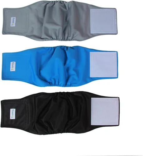 Teamoy Pañales reutilizables para perros machos, bandas lavables para el vientre para cachorros, paquete de 3 (S, cintura de 10 a 13 pulgadas,