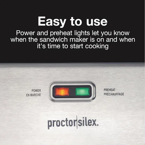 Miniatura 6 de Proctor Silex Sandwichera caliente de lujo con platos de cerámica antiadherentes sin PFAS fáciles de limpiar, se adapta a hasta 2 quesos a