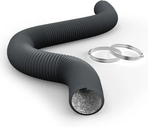 iPower Manguera de ventilación flexible de conducto de aluminio de 3 pulgadas y 8 pies con protección de 4 capas para secadora para calefacción,