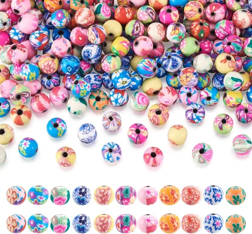 Miniatura 18 de Craftdady 200 cuentas sueltas de arcilla polimérica Plumeria Flower Spacer de 0.472 x 0.315 in, colores mezclados al azar, 5 pétalos, cuentas Flores