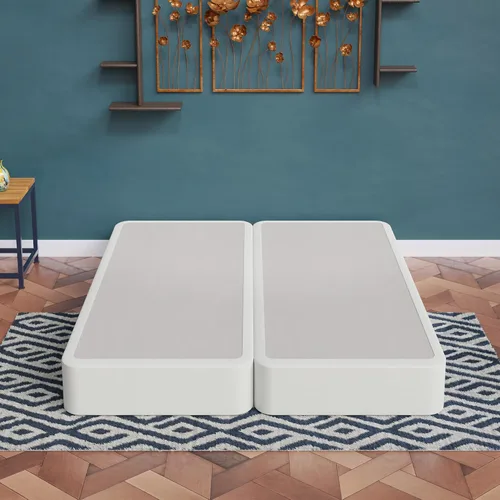 Miniatura 12 de Nutan, Somier de madera resistente de 2 pulgadas para soporte de colchón, duradero y totalmente montado, base de madera natural para cama Blanco