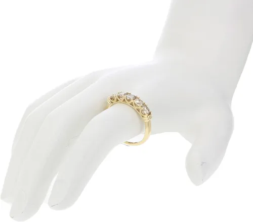 Miniatura 6 de Vir Jewels Anillo de compromiso con diamantes de 1 cttw certificado SI2-I1 de 5 piedras de oro amarillo de 14 quilates