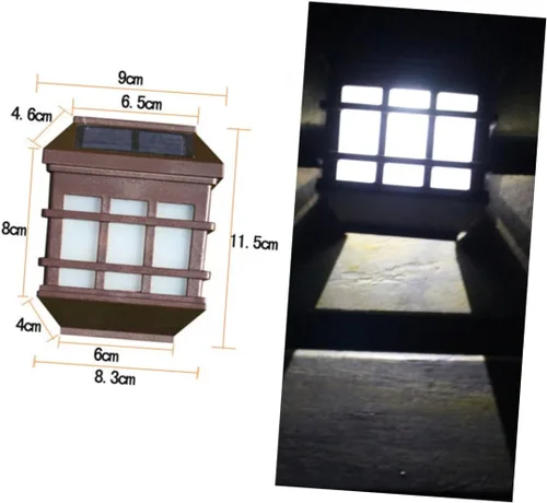 Miniatura 2 de Ipetboom Luces solares de pared estilo panel de ventana, sensor de luz de plástico ABS, iluminación de seguridad al aire libre para patio, camino