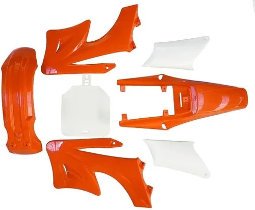 Miniatura 4 de Kit de carenado de plástico, piezas de guardabarros y asiento negro para Apollo 110cc 125cc 150cc Pit Dirt Bike (4naranja + 3blanco)