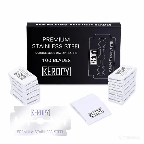 Cuchillas de afeitar de seguridad KEROPY 100 - Acero inoxidable súper afilado y suministro de por vida para un afeitado suave, selladas