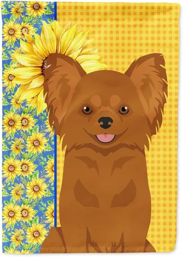 Miniatura 286 de Caroline's Treasures WDK5331CHF - Bandera de verano con diseño de girasoles rojos y blancos, manga grande, para porche, para colgar en la pared
