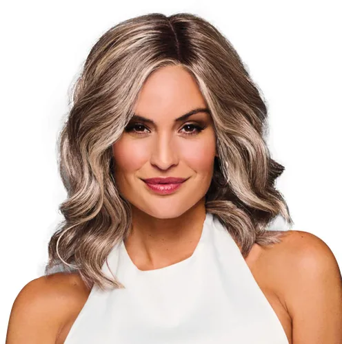 Miniatura 36 de Raquel Welch Bella Vida - Peluca ondulada en capas, 100% atada a mano, longitud de hombro por Hairuwear, gorra pequeña promedio, RL10/12 castaño