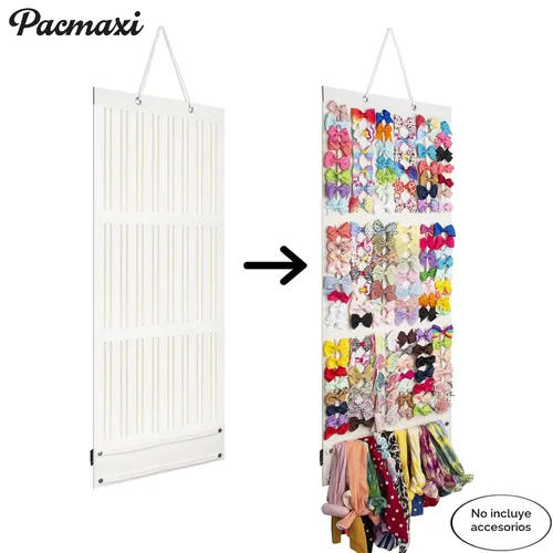 Miniatura 2 de PACMAXI Soporte para lazos para el pelo de bebé niña, colgador de almacenamiento de pinzas para el cabello para cintas, organizador de lazos