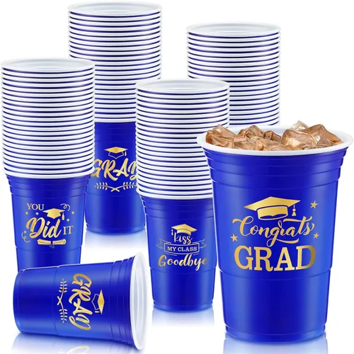 Miniatura 15 de Yinder 48 vasos de plástico desechables para fiesta de graduación, decoraciones de graduación de 16 onzas, tazas de estadio de grado 2026, bebidas