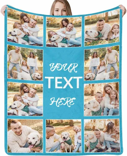 Miniatura 16 de Mantas personalizadas con fotos, manta para el día del padre: fabricada en Estados Unidos, mantas personalizadas con imágenes, manta personalizada