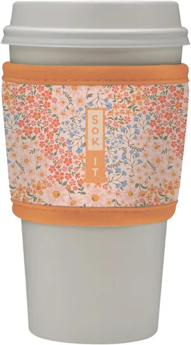 Miniatura 122 de Sok It HotSok Coffee & Tea - Funda de neopreno con aislamiento reutilizable (floral abstracto)