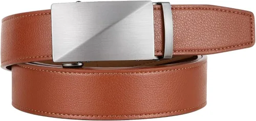 Miniatura 3 de Zitahli Cinturón para hombre, vestido de cinturón de trinquete con cuero de primera calidad de 1 38 pulgadas, cinturón deslizante con hebilla