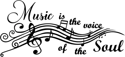 Music is the Voice of The Soul - Calcomanías de vinilo para pared, citas, refranes, palabras, artes, letras para sala de música