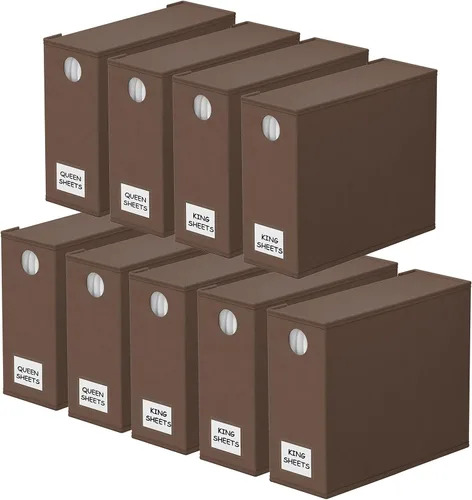 Miniatura 14 de SpaceAid Paquete de 6 organizadores y almacenamiento de sábanas, organizador de sábanas plegable con ventana para armario de lino, juego de carpetas