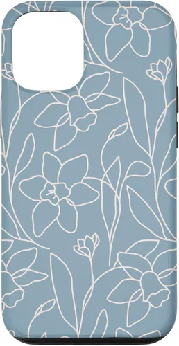 Miniatura 28 de Poppy Flower Line Art Modern Leaves Boho Light Blue Case for iPhone 17