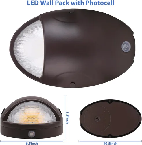 Miniatura 6 de dephen Paquete de luz LED de emergencia de 15 W con batería de reserva y fotocélula, paquete de pared del atardecer al amanecer 3500K/4000K/5000K