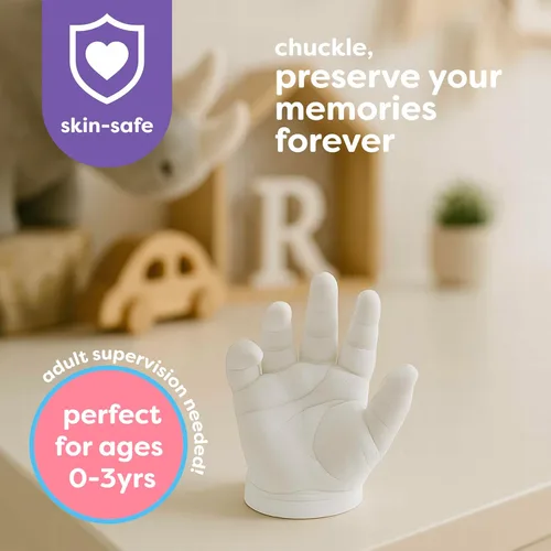 Miniatura 2 de chuckle Kit de fundición de huellas de manos y pies de bebé, juego de regalo de moldeo 3D, recuerdos, recuerdos, mano o pie para niños o recién
