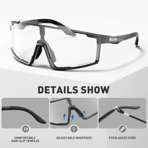 Miniatura 4 de SCVCN Gafas de sol de ciclismo fotocromáticas deportivas para hombres y mujeres, gafas de montaña MTB, protección UV, conducción y correr 1