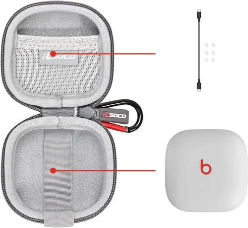 Miniatura 2 de RLSOCO Funda de transporte para auriculares inalámbricos con cancelación de ruido Beats Fit Pro/Fit Pro x Kim Kardashian True - Gris (solo funda)