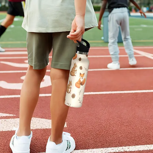 Miniatura 5 de Water Bottle for Kids with Straw 20 Oz Water Bottle Insulated for Boys Girls, BPA-Free, Cute Squirrels